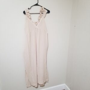 Magaschoni Beige Dress with Ruffle Details